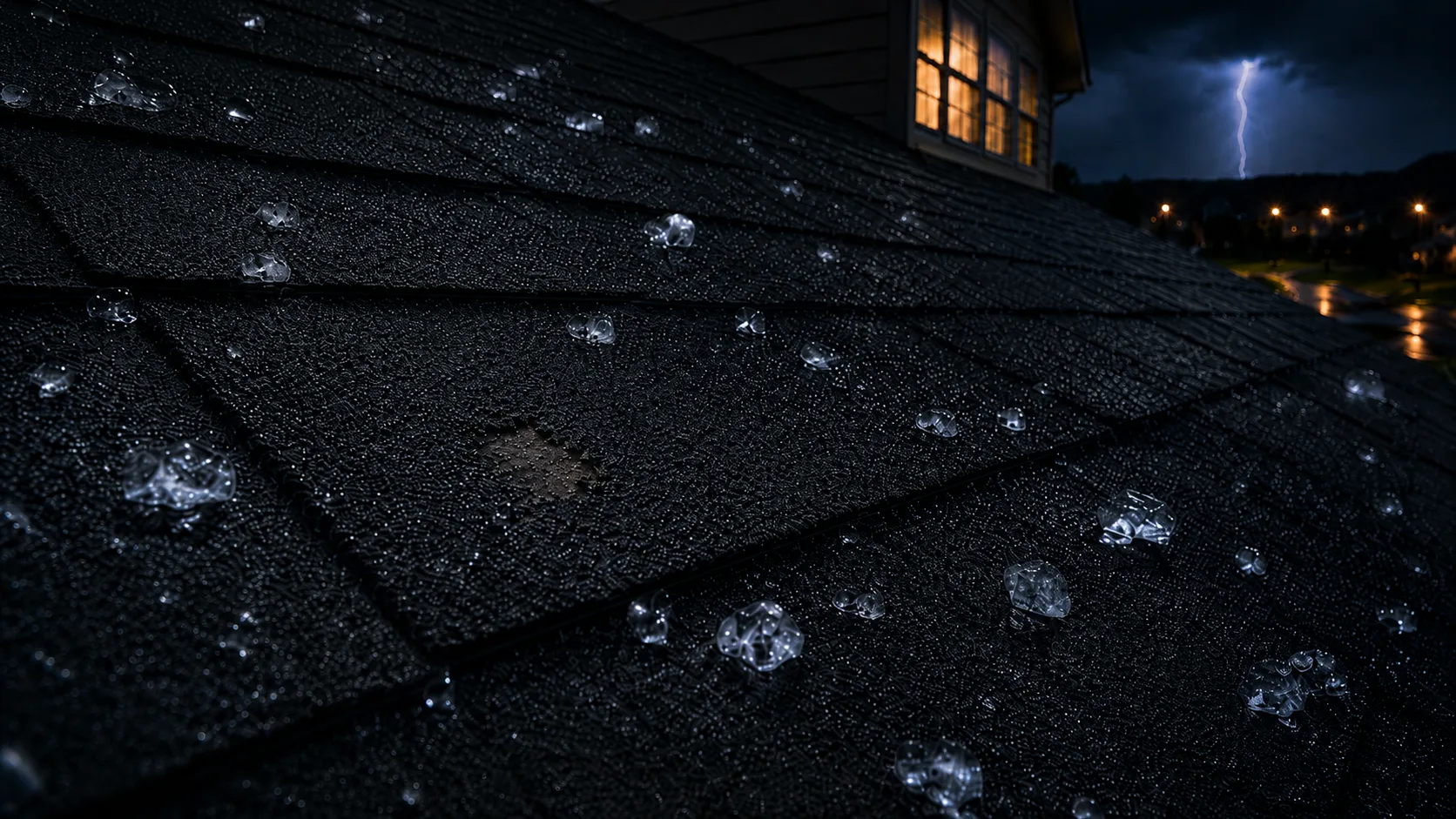 Detailed granule loss from hail